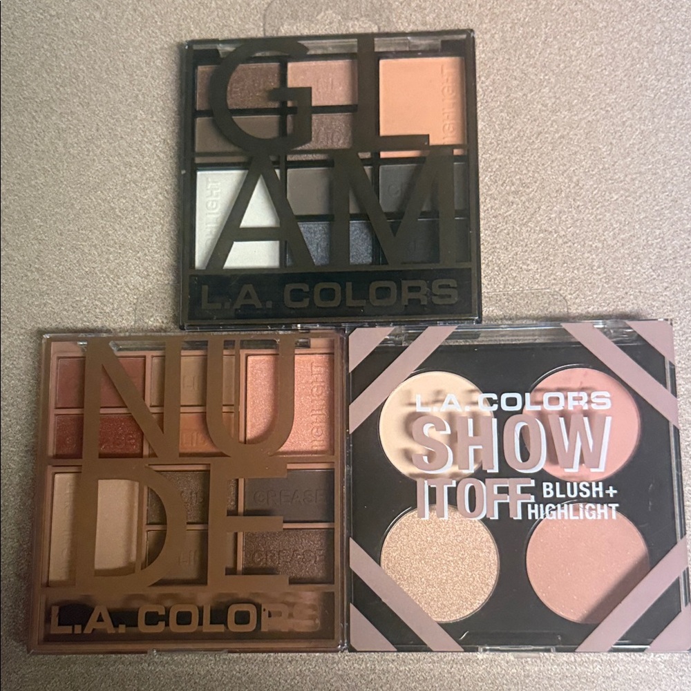L.A. Colors Eyeshadow Pallets and Blush/Highlighter pallet